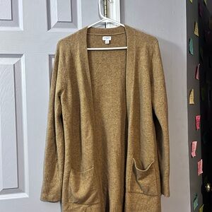 J. Crew Camel Open-Front Cardigan